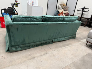 1960s Vintage Green Velvet Sofa