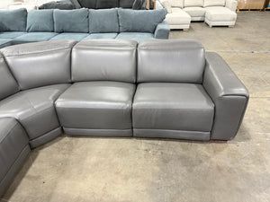 Karson Leather Power CloudZero Reclining Sectional with Power Headrests