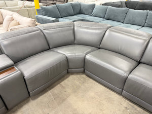 Karson Leather Power CloudZero Reclining Sectional with Power Headrests