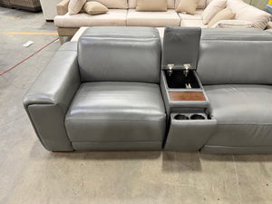 Karson Leather Power CloudZero Reclining Sectional with Power Headrests