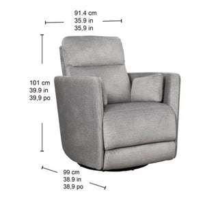 Darcy Fabric Power Swivel Glider Recliner with Power Headrest