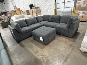 Tisdale 6-Piece Fabric Sectional – Gray