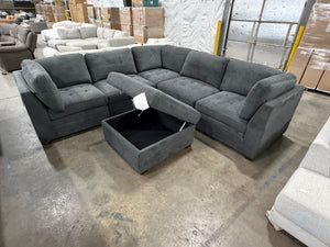 Tisdale 6-Piece Fabric Sectional – Gray