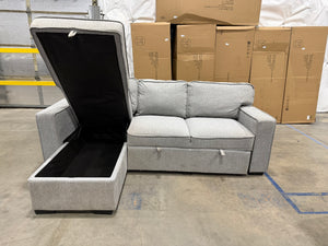 Reversible Sofa Chaise with Storage and pullout.