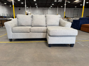 Beige Chaise Sofa with Pullout Mattress