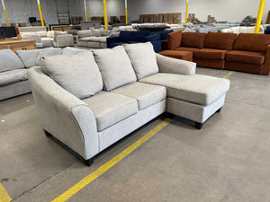 Beige Chaise Sofa with Pullout Mattress