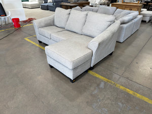 Beige Chaise Sofa with Pullout Mattress