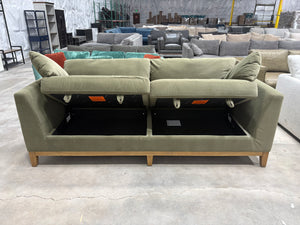 Green Velvet Mokena Fabric Sofa