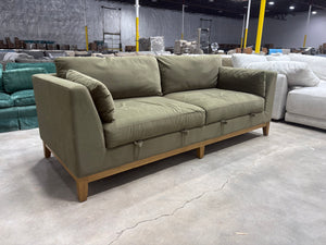 Green Velvet Mokena Fabric Sofa