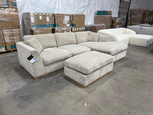 Henredon Caley Reversible Sofa Chaise with Ottoman