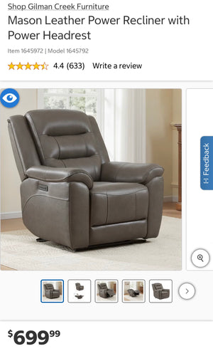 Mason Leather Power Reclining Chair