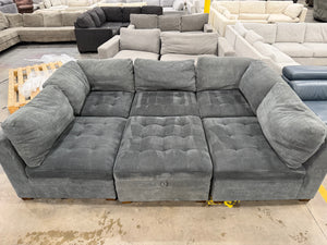 Tisdale 6-Piece Fabric Sectional – Gray