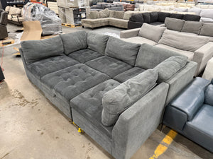 Tisdale 6-Piece Fabric Sectional – Gray