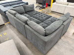Tisdale 6-Piece Fabric Sectional – Gray