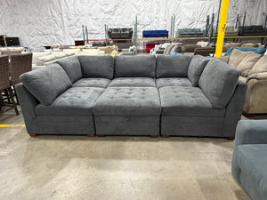 Tisdale 6-Piece Fabric Sectional – Gray