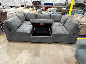 Tisdale 6-Piece Fabric Sectional – Gray