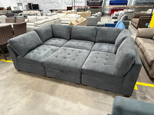 Tisdale 6-Piece Fabric Sectional – Gray