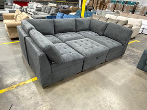 Tisdale 6-Piece Fabric Sectional – Gray