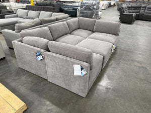 Thomasville Fallon Modular Sectional 6-piece Gray with Ottoman