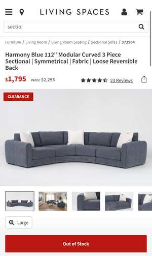 Harmony Modular Curved 3 Piece Sectional