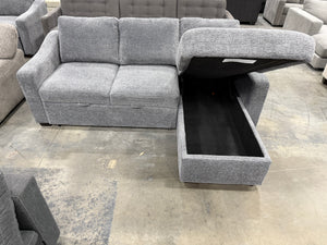 Coddle Aria Fabric Sleeper Sofa with Reversible Chaise and Storage
