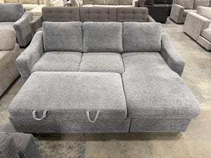 Coddle Aria Fabric Sleeper Sofa with Reversible Chaise and Storage