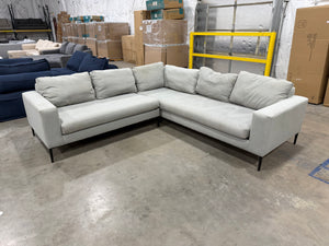 Modern Grey Sectional with Metal Legs