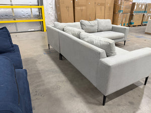 Modern Grey Sectional with Metal Legs