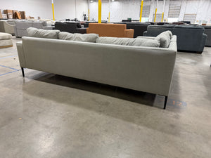 Modern Grey Sectional with Metal Legs