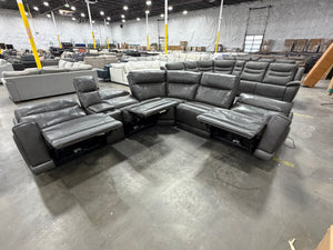 Lauretta Leather Power Sectional