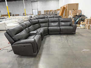 Lauretta Leather Power Sectional