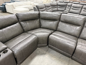 Lauretta Leather Power Sectional