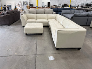 Abbyson Wallingford 7-Piece Leather Sectional