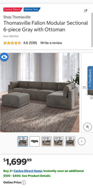 Thomasville Fallon 6-Piece Modular Sectional