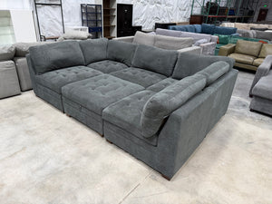 Tisdale 6-Piece Fabric Sectional - Gray