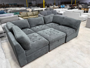 Tisdale 6-Piece Fabric Sectional - Gray