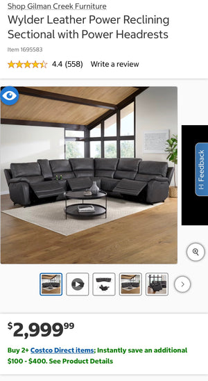 Wylder Leather Power Sectional