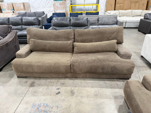 Oversized Brown Sofa and Chair