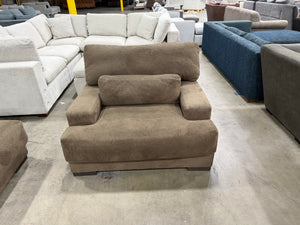 Oversized Brown Sofa and Chair