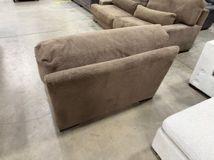 Oversized Brown Sofa and Chair