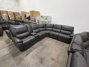 Wylder Leather Power Sectional