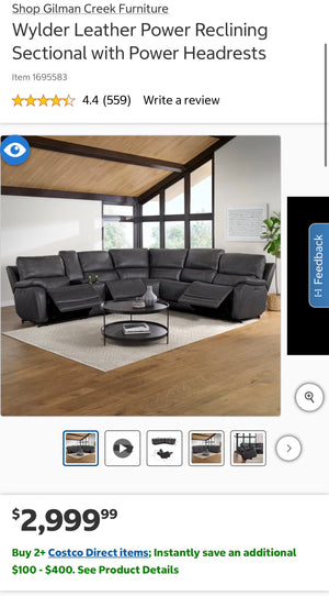 Wylder Leather Power Sectional