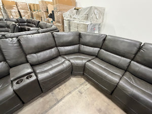 Wylder Leather Power Sectional