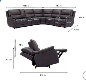 Wylder Leather Power Sectional