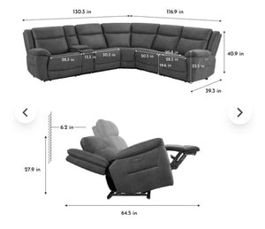 Zakary Fabric Power Sectional