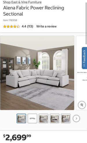 Alena Fabric Power Sectional