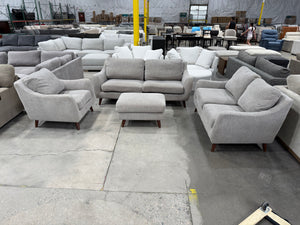 MCM Sofa, Loveseat and Chair Set with Ottoman