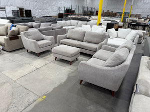 MCM Sofa, Loveseat and Chair Set with Ottoman