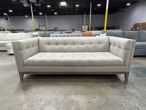 World Market Taupe Tufted Nail Head Myles Sofa