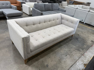 World Market Taupe Tufted Nail Head Myles Sofa